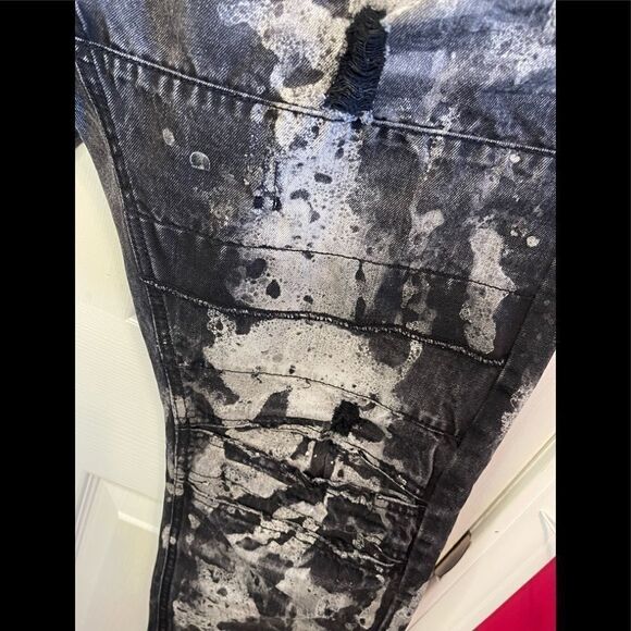 Krome New York acid washed moto destroyed jeans sz 36X32 - Picture 8 of 8